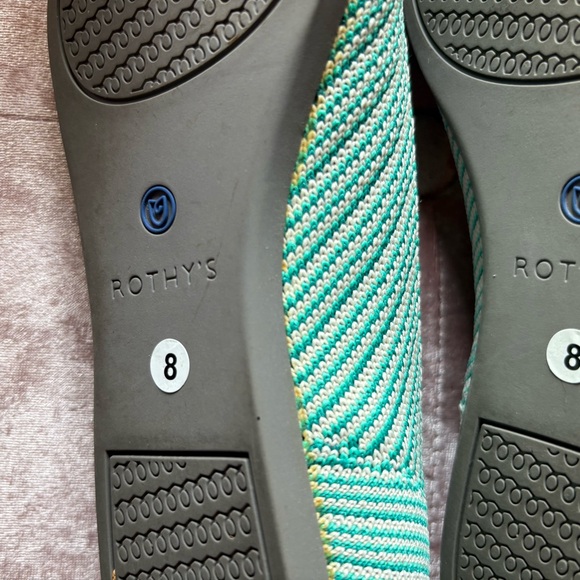 Aqua Blue/Green and Cream Pointed Rothy’s size 8 - Picture 8 of 10